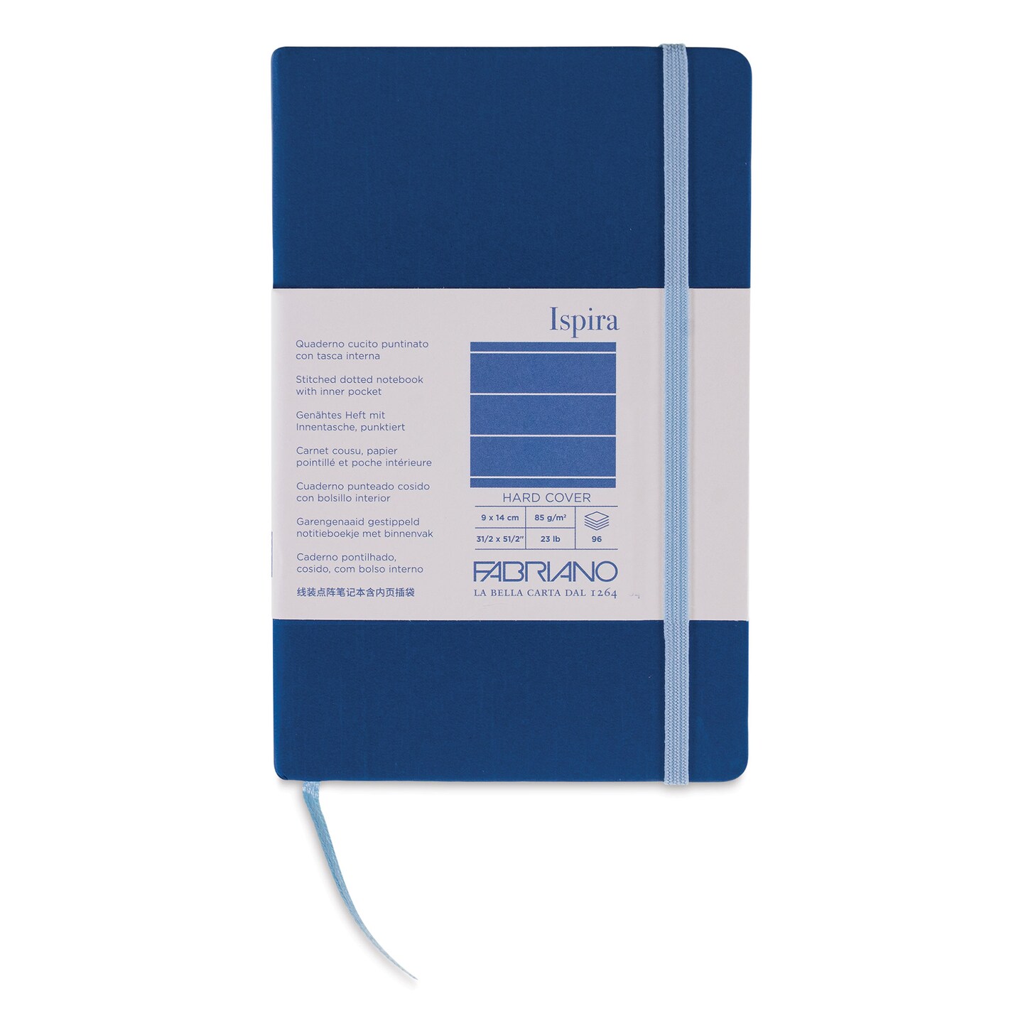 Fabriano Ispira Hard-Cover Notebook - Blue, 3-1/2&#x22; x 5-1/2&#x22;, Lined