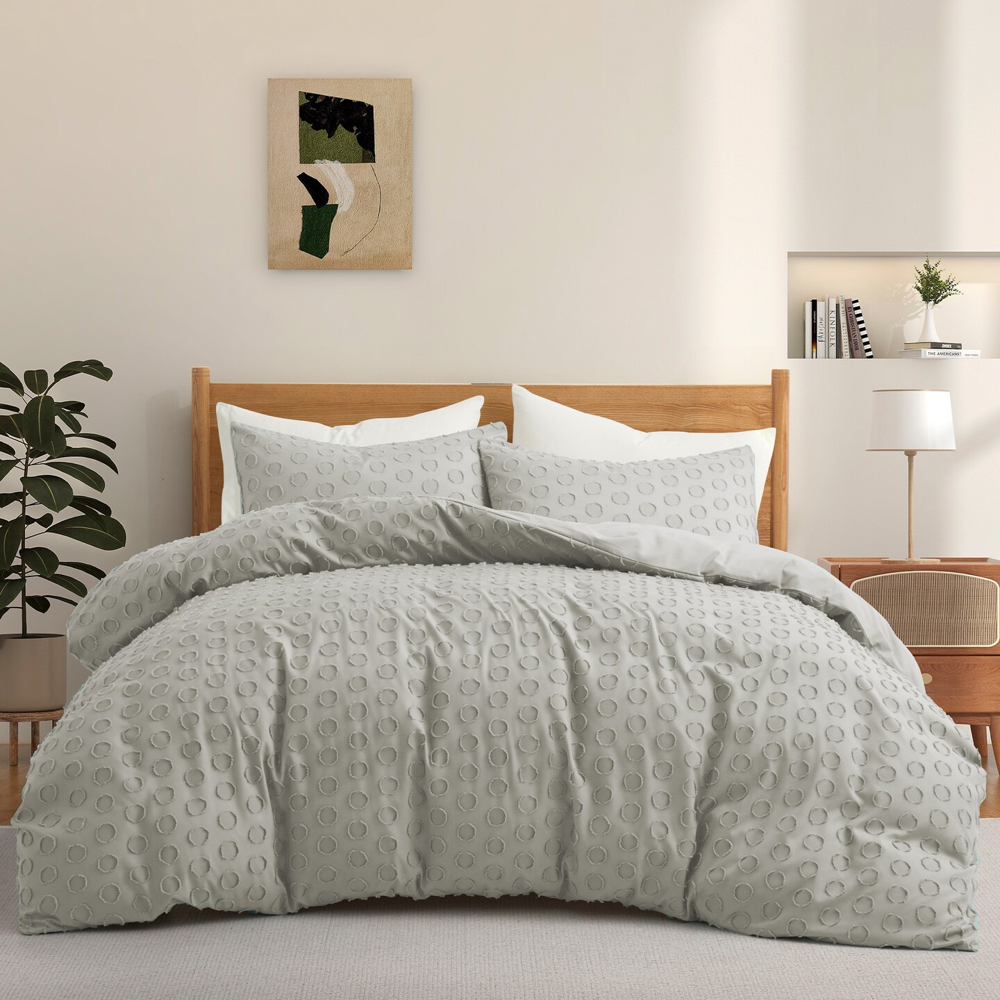 Peace Nest Plush Duvet Cover Sham Set Microfiber Zipper Closure Corner Ties Twin Queen King