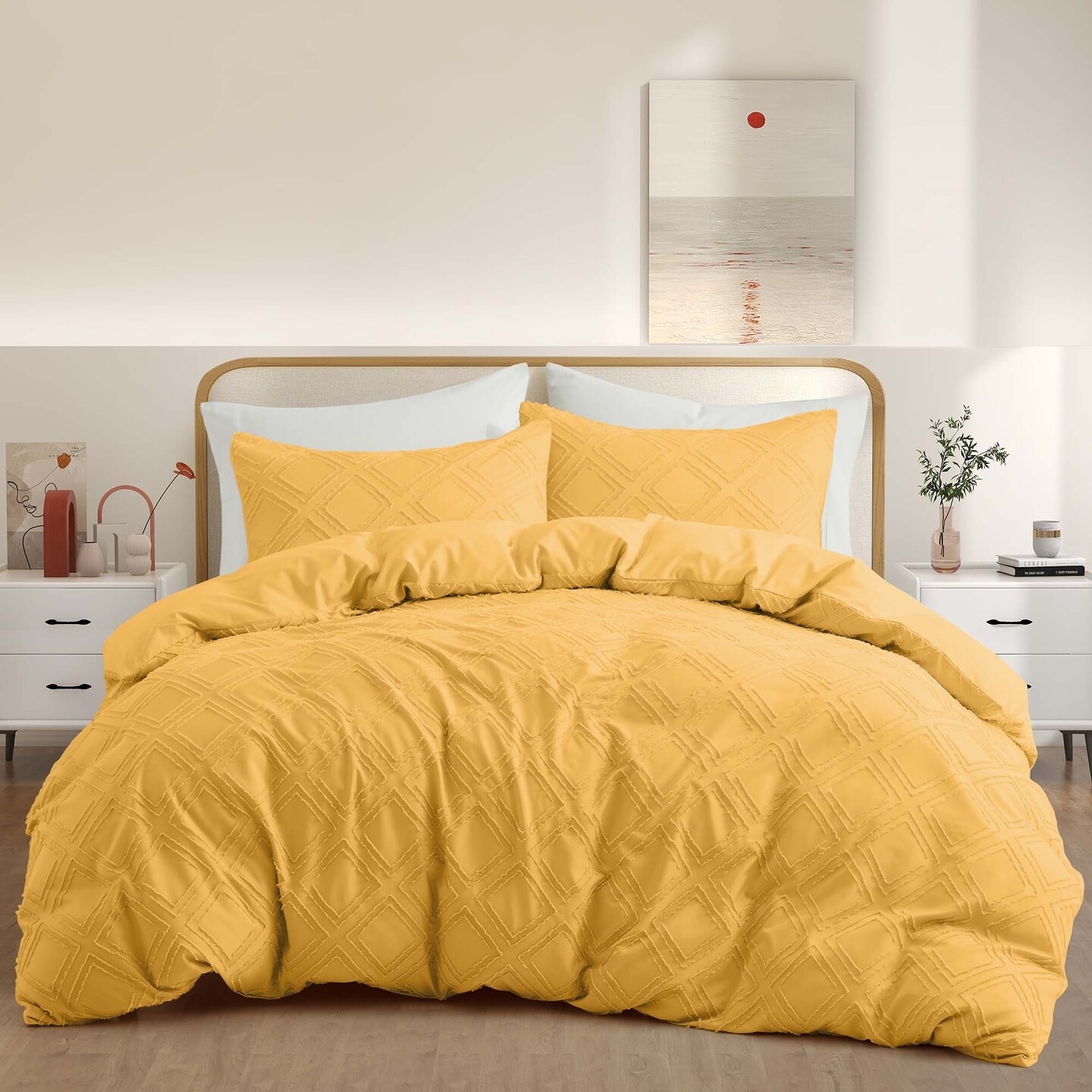 Goose Down Comforter Bedding Set Twin Full Queen King 2 Pack Pillows Duvet Cover