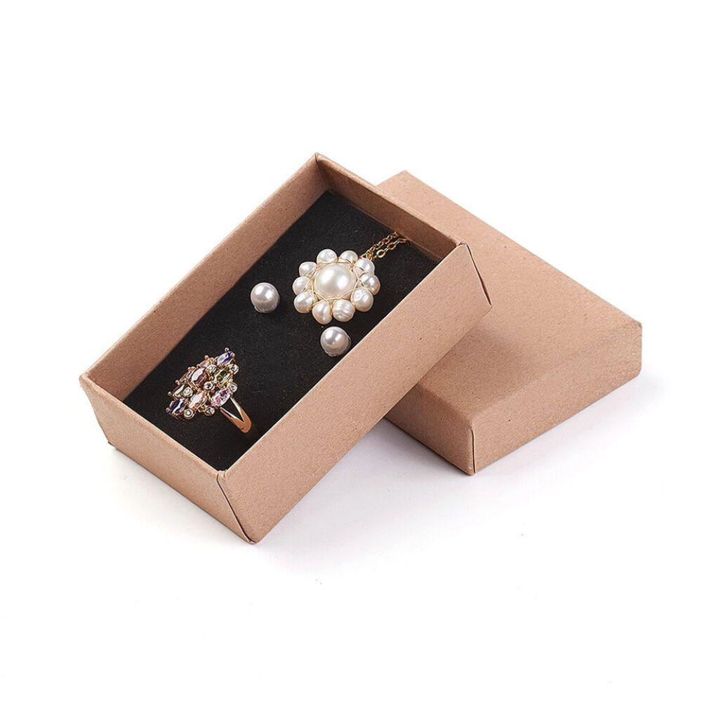 Elegant Kraft Paper Jewelry Gift Boxes - Set of 24 with Sponge Inserts for Necklaces & Bracelets