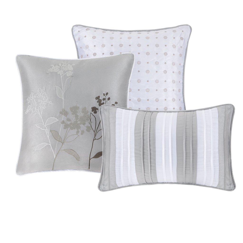 Gracie Mills   Doyle Modern 7-Piece Wrinkle-Texture Stripe Comforter Set - GRACE-3229