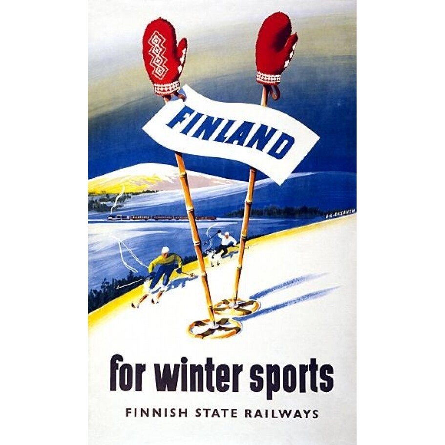 Posterazzi Finland For Winter Sports Finnish State Railways Poster Print (18 x 24)