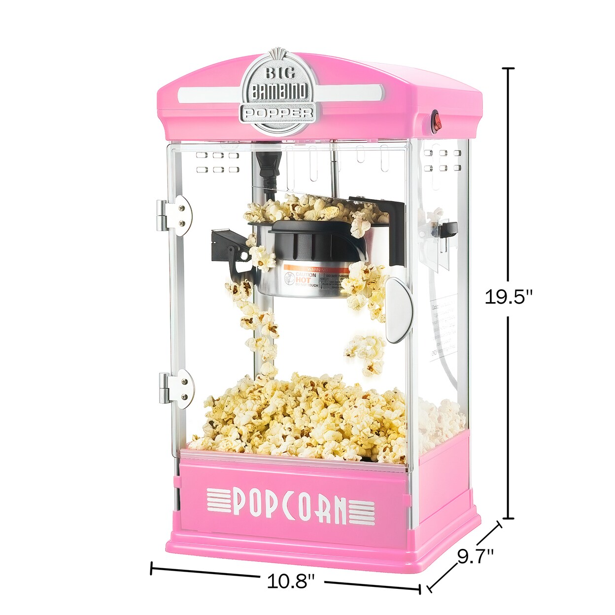 Pink Countertop Retro Popcorn Machine 4 Ounce Stainless Steel Easy Use