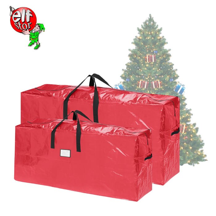 Elf Stor Red Christmas Tree Storage Bags Set For 7.5 To 9 Ft Trees 2 Bags