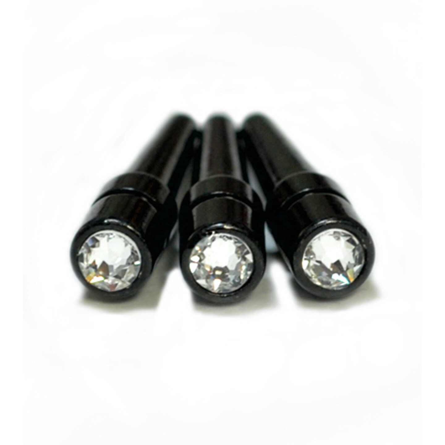 WE Games Black Metal Cribbage Pegs with Swarovski Austrian Crystals - Set of 3