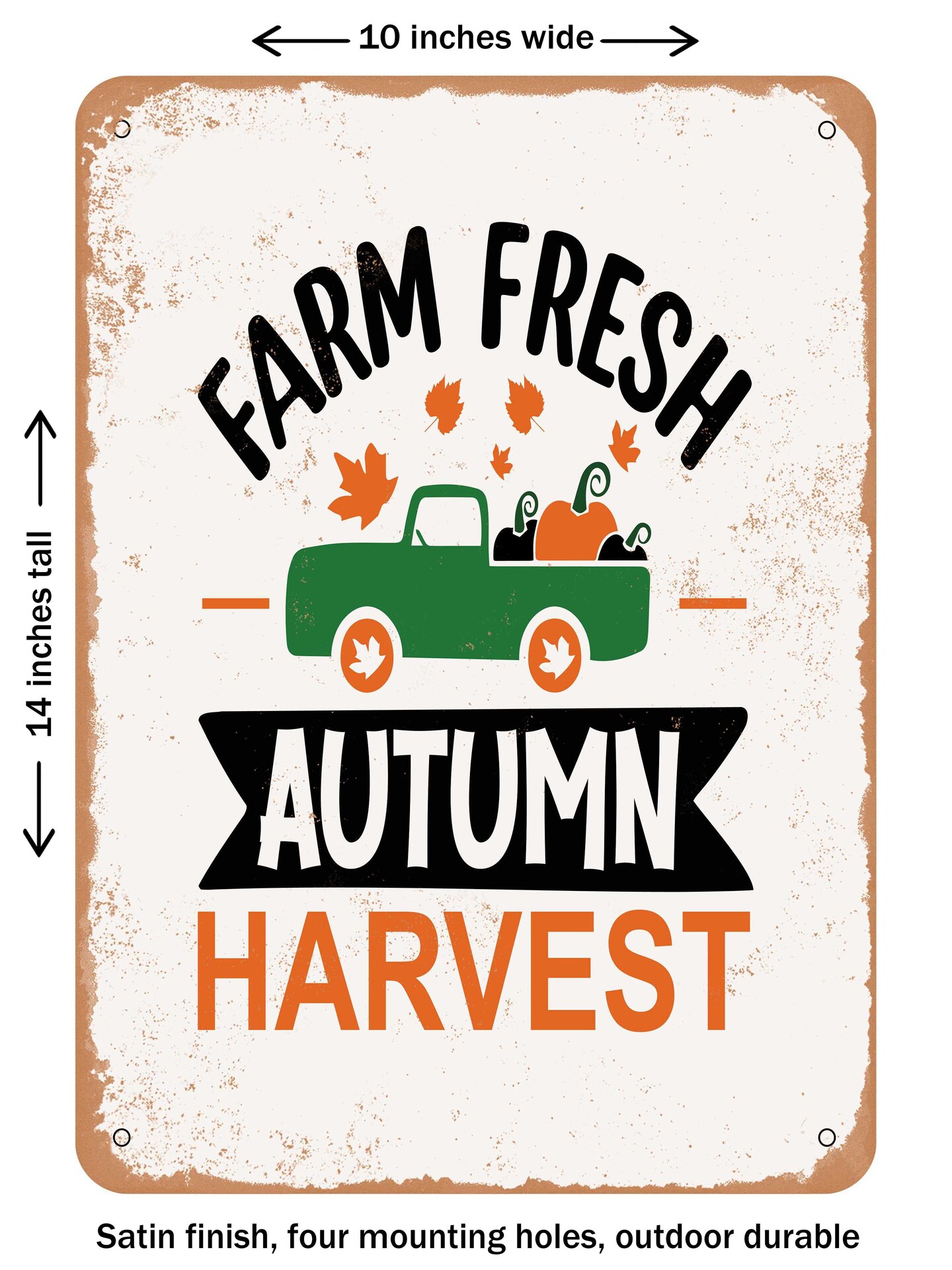 DECORATIVE METAL SIGN - Farm Fresh Autumn Harvest - 2 - Vintage Rusty Look
