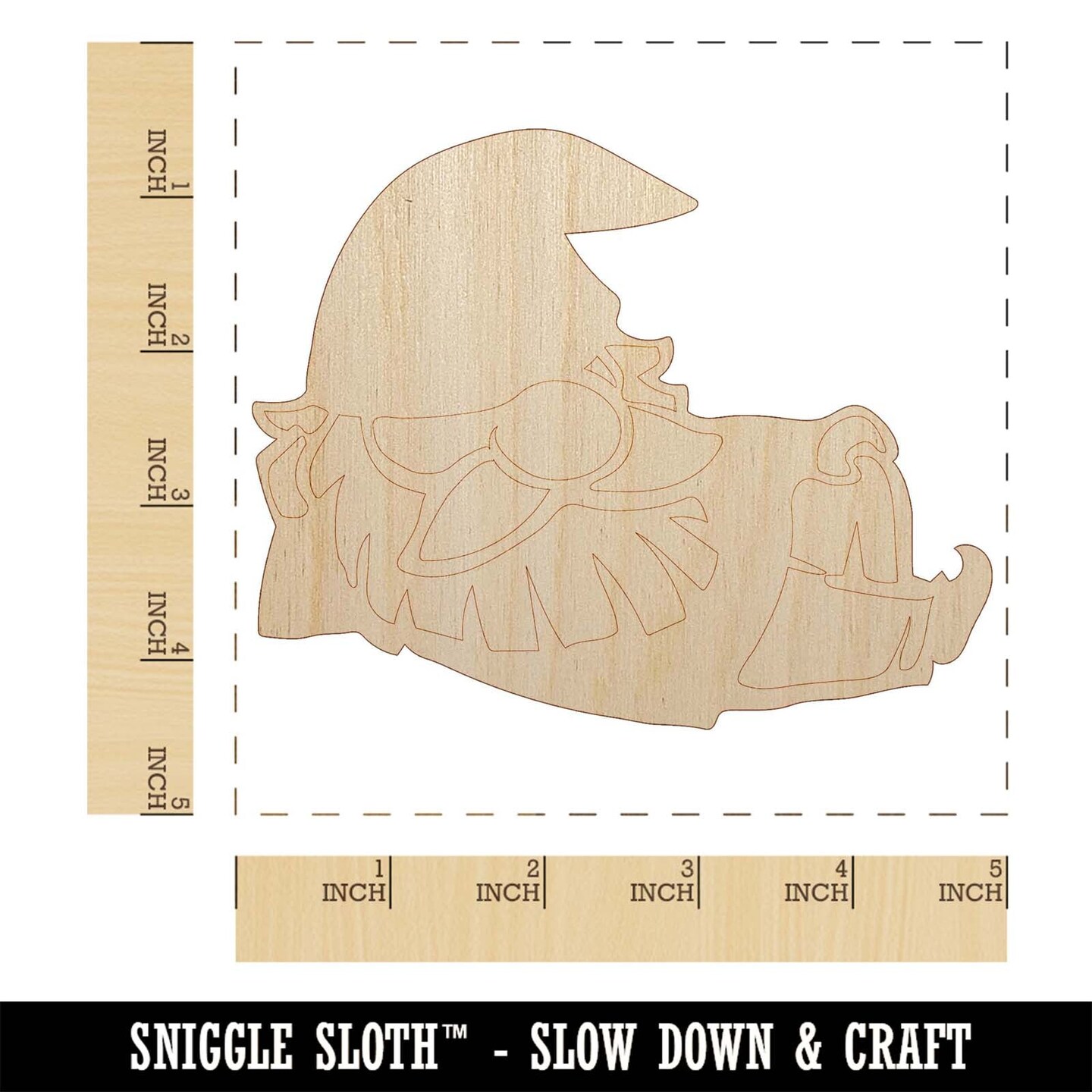 Sexy Lounging Garden Gnome Unfinished Wood Shape Piece Cutout for DIY Craft Projects