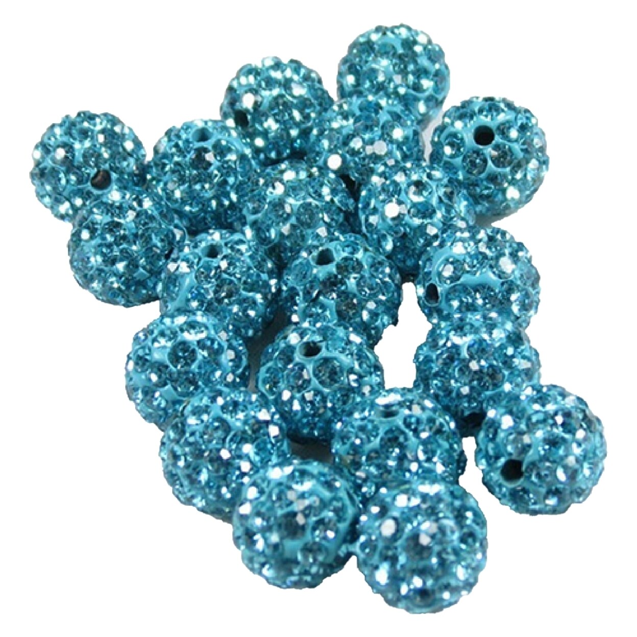 20Pcs 10Mm Czech Rhinestones Pave Clay Round Disco Ball Spacer Beads