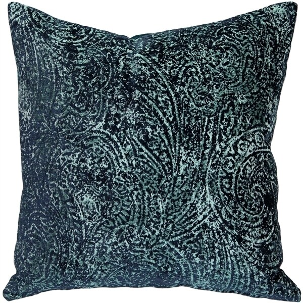 Pillow Decor   - Visconti Teal Blue Chenille Throw Pillow 21x21