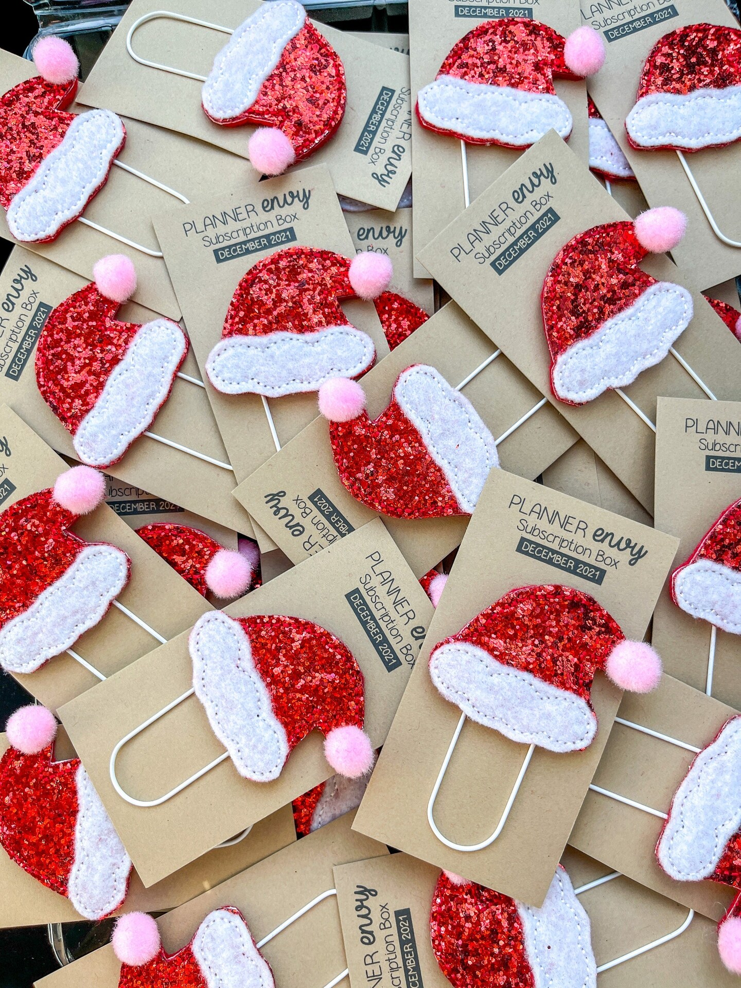 Vintage Christmas & Pink & Red Holidays Themed Box of Planner Stickers & Accessories (#SUB2021012)