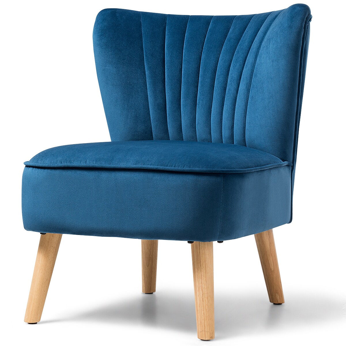 Costway Armless Accent Chair Modern Velvet Leisure Chair Single Upholstered