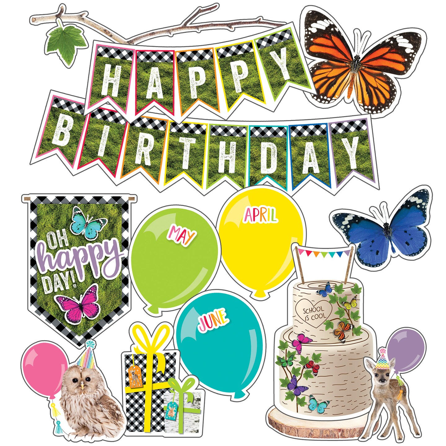 Schoolgirl Style - Woodland Whimsy | Birthday Mini Bulletin Board Set