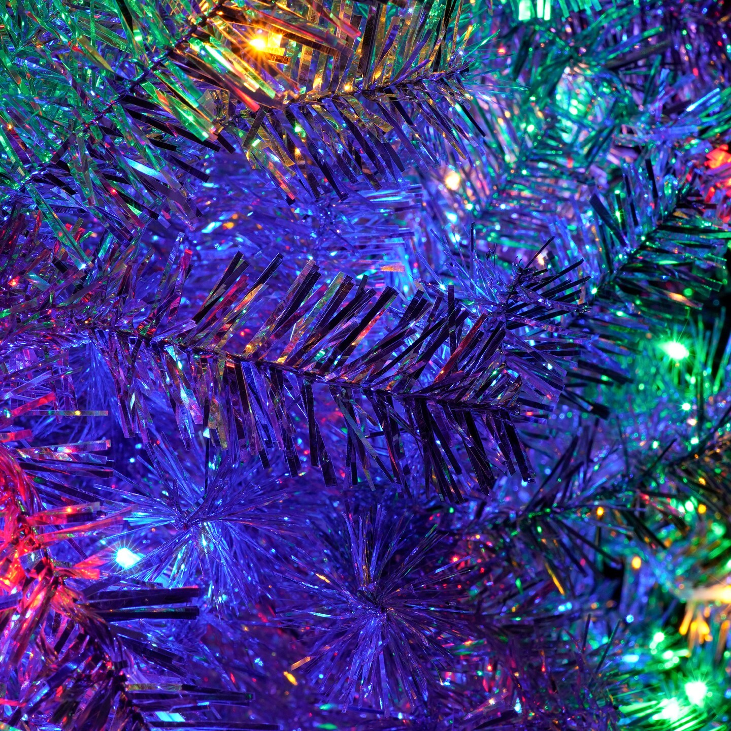 GO 6 FT White Christmas Tree with 300 Colorful LED Lights, Bent Top With Gold Star