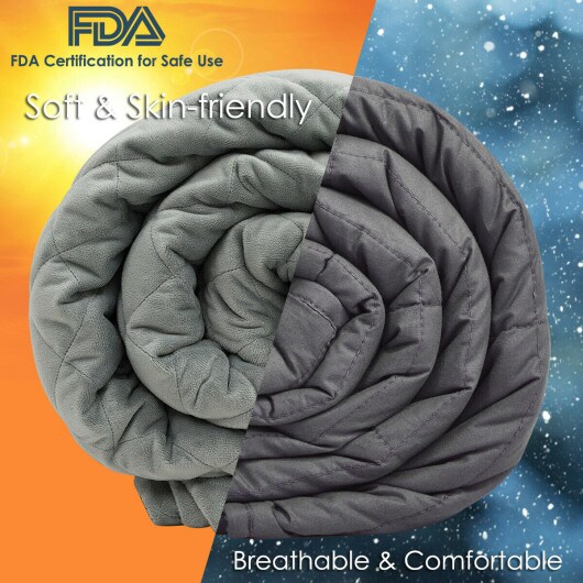 Adult Weighted Blanket and Removable Duvet Cover for Individual Between 190-210 lbs