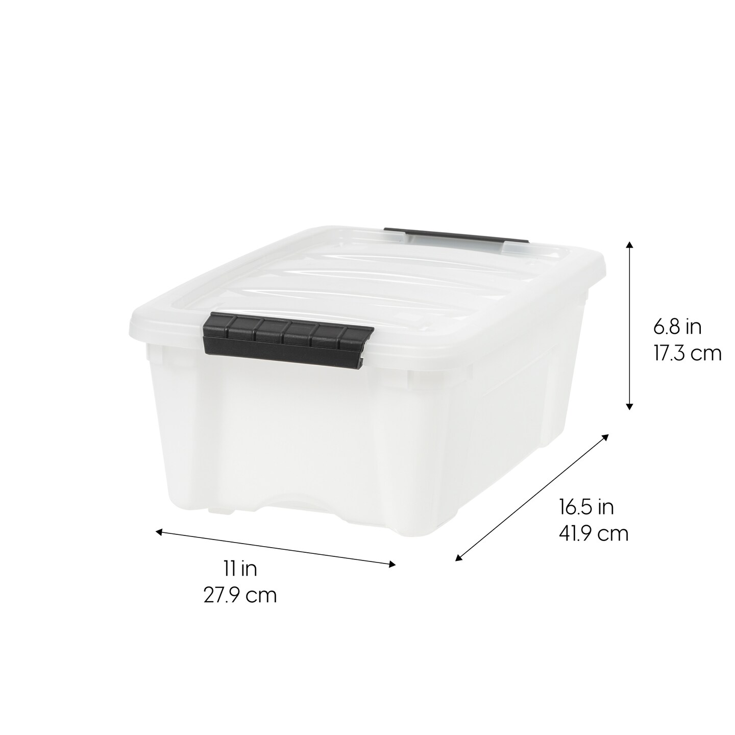 IRIS USA 6 Pack 12qt Plastic Storage Bin with Lid and Secure Latching Buckles, Pearl