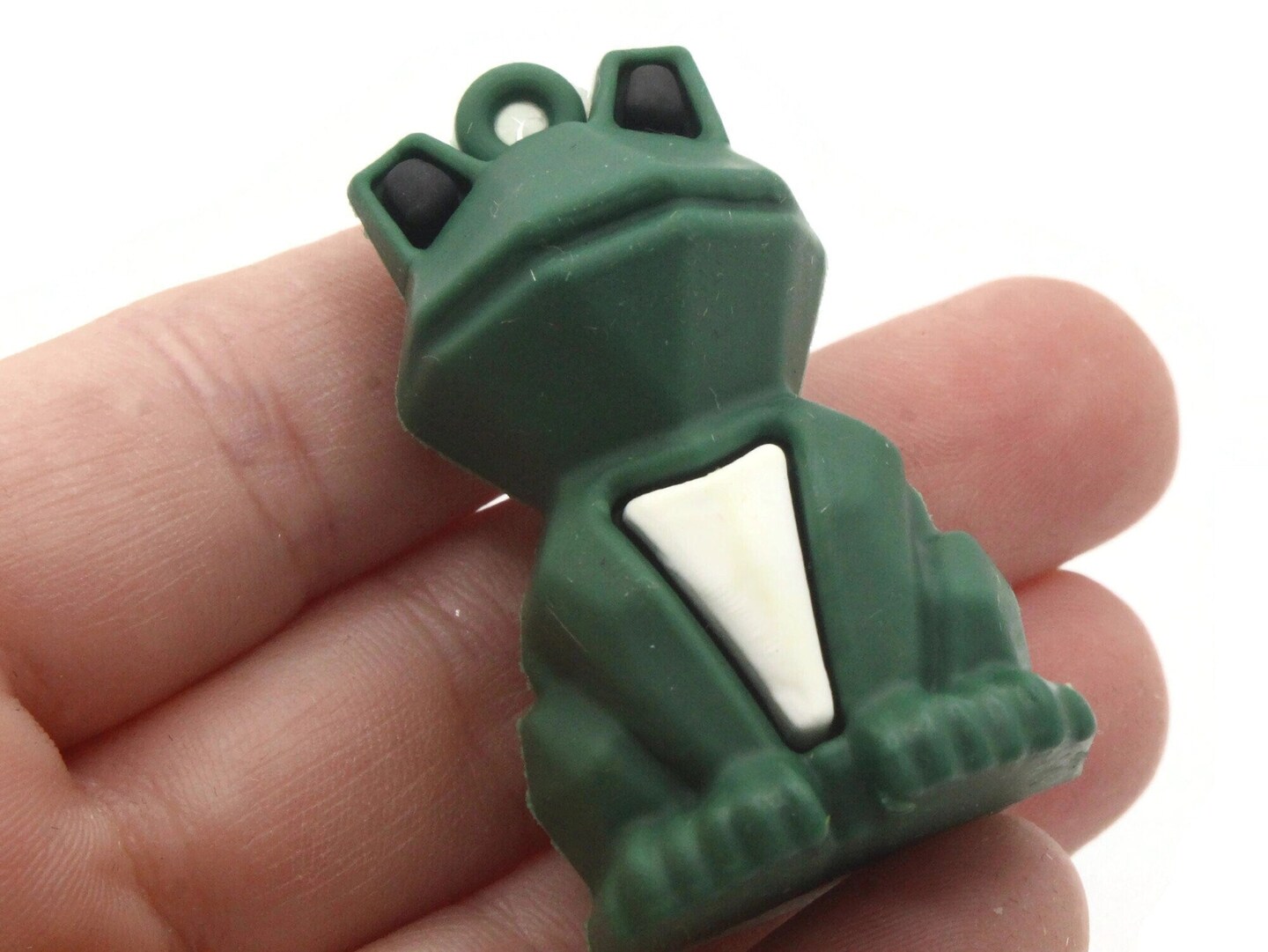 46mm Green Faceted Frog PVC Plastic Animal Pendants Miniature Animal Charms