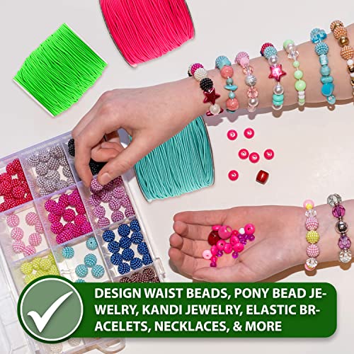 109 Yards Mandala Crafts 1 mm Elastic Cord Stretchy String for Bracelets, Necklaces, Jewelry Making, Beading, Masks; Black