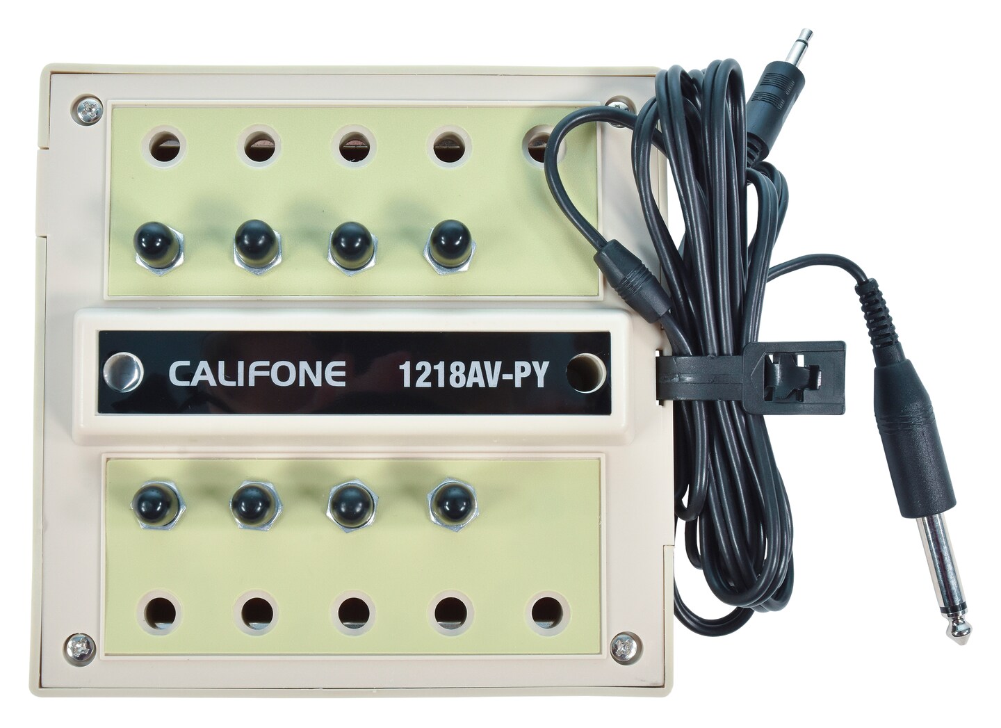 Califone 1218AV-PY 8 Position Jackbox with Volume Control, Beige