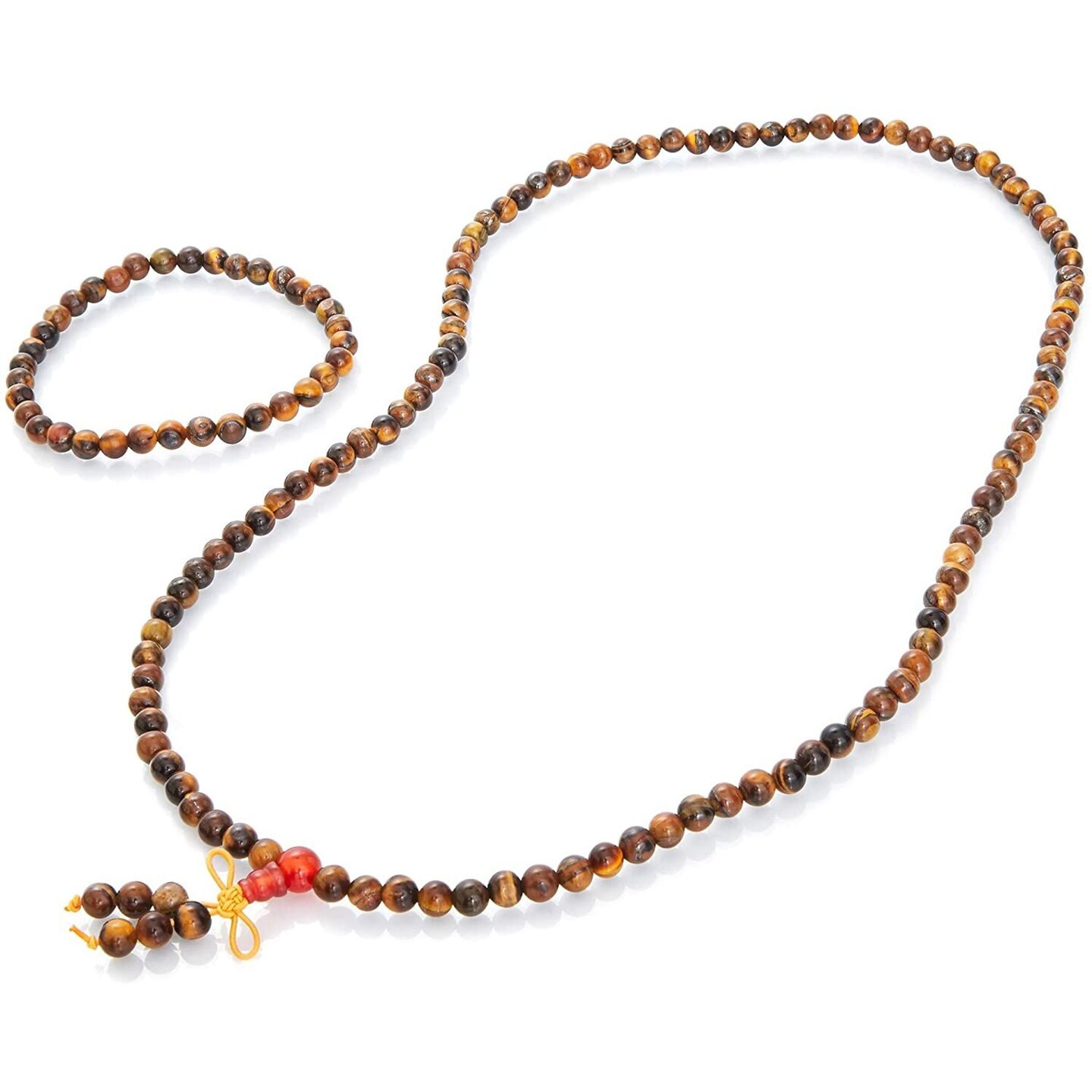 Tiger Eye Stone Bracelet and Necklace 2 Piece Set