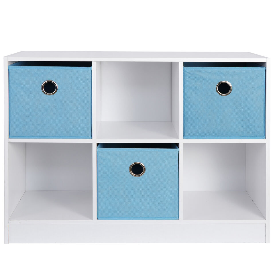 6 Cube Storage Cabinet Shelves Basic Bookcase Boxes Bookshelf.