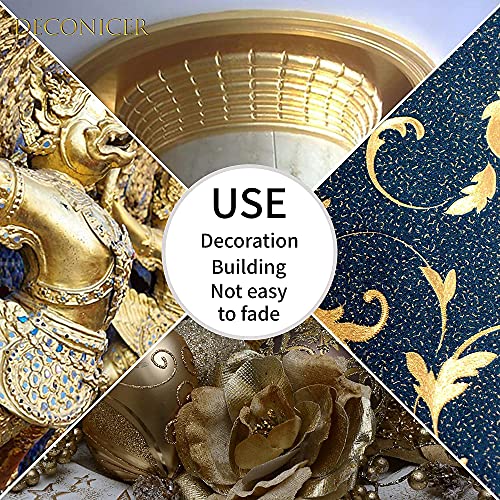 DECONICER 300pcs Imitaion Gold Leaf Sheets for Resin.3 Multi-Color Gold Foil Sheets (Gold,Silver,Rose Gold) are Suitable for Art,Crafts,Resin,Painting,Furniture,Decoration.3.15&#xD7;3.35 inches.