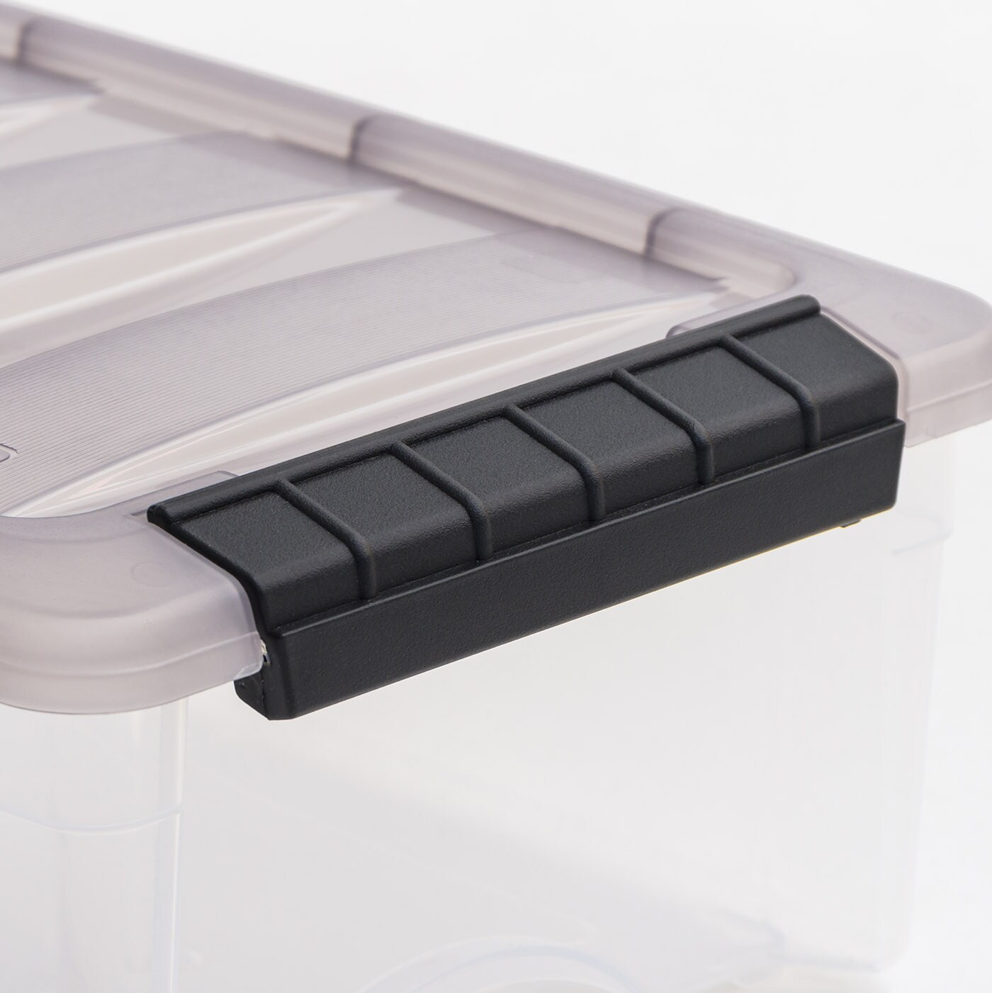 IRIS USA 6 Quart Stack &#x26; Pull Clear Storage Box, Gray, 12 Pack