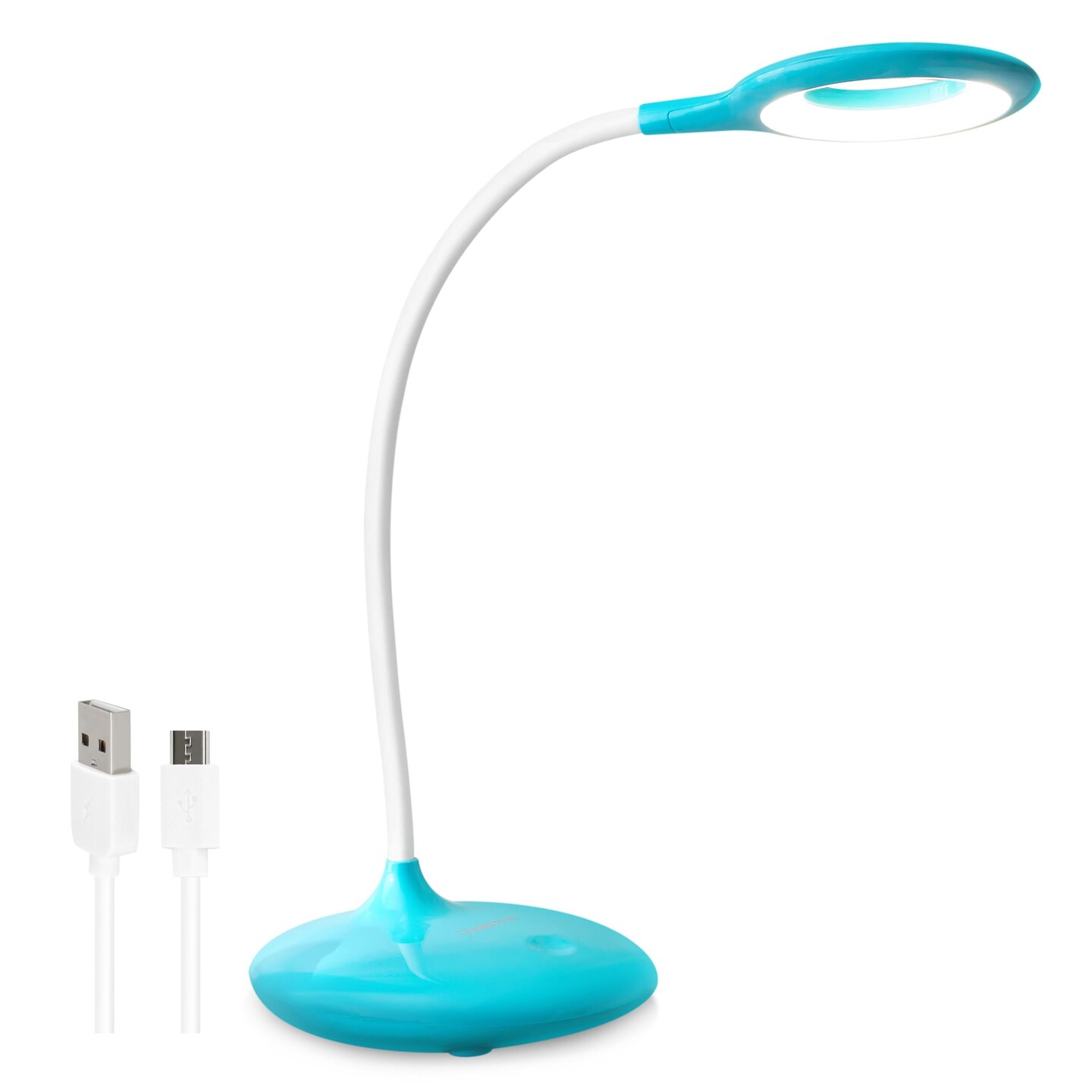 LED Desk Lamp, Rechargeable, Flexible Neck, Touch Control, 400 Lumen, Blue