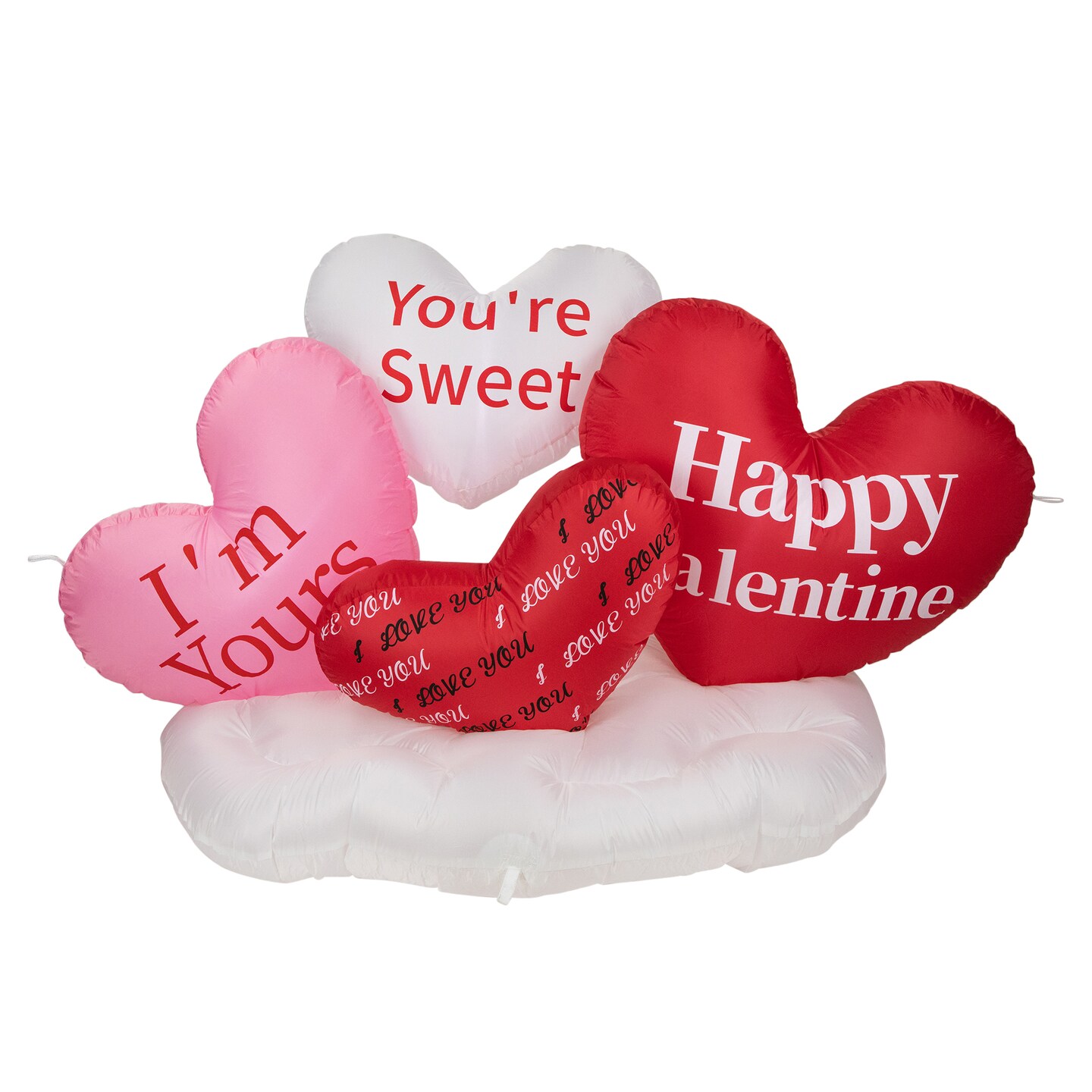 Northlight LED Lighted Inflatable Valentine&#x27;s Day Conversation Hearts Outdoor Decoration - 5&#x27;