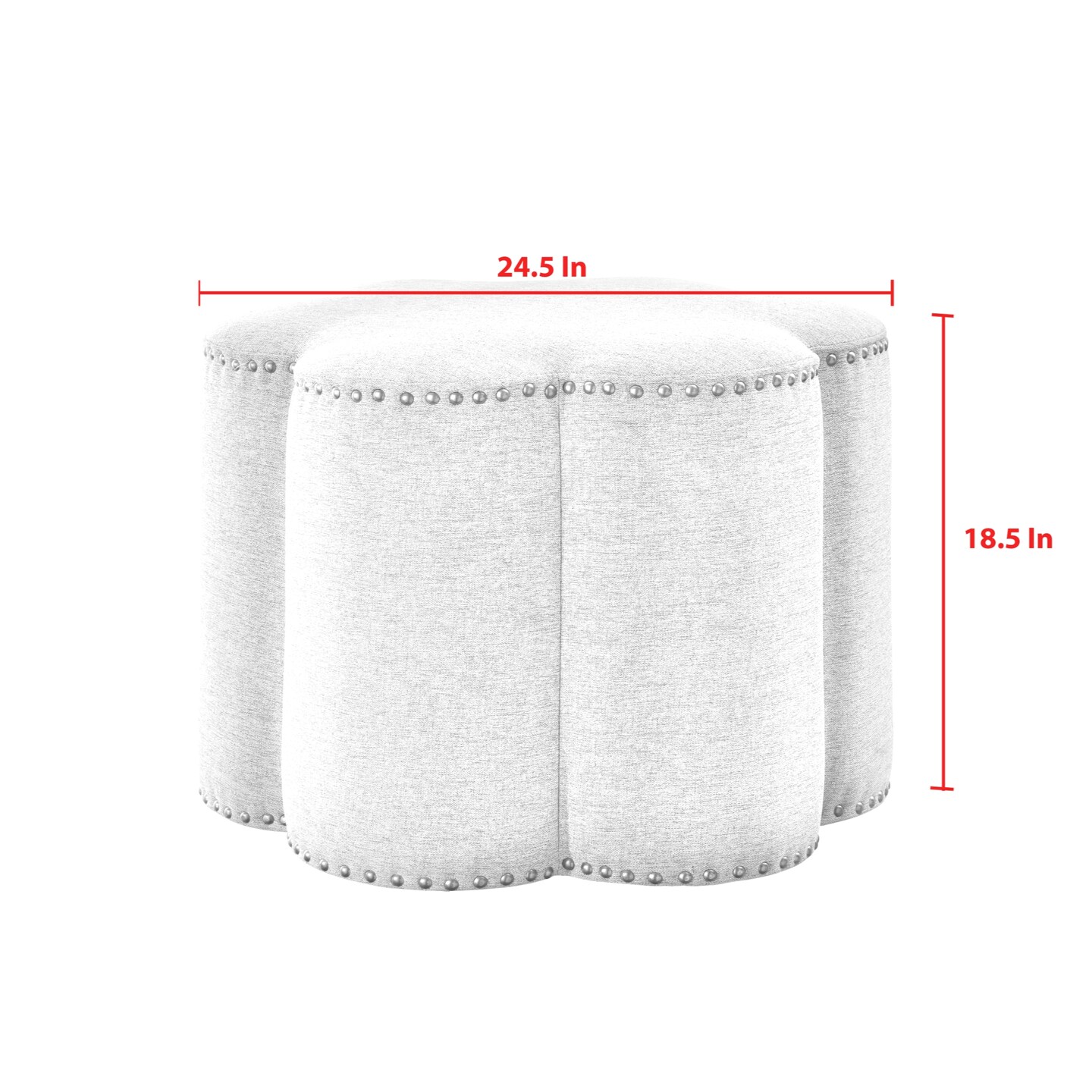 Bronx Linen Flower Shape Ottoman