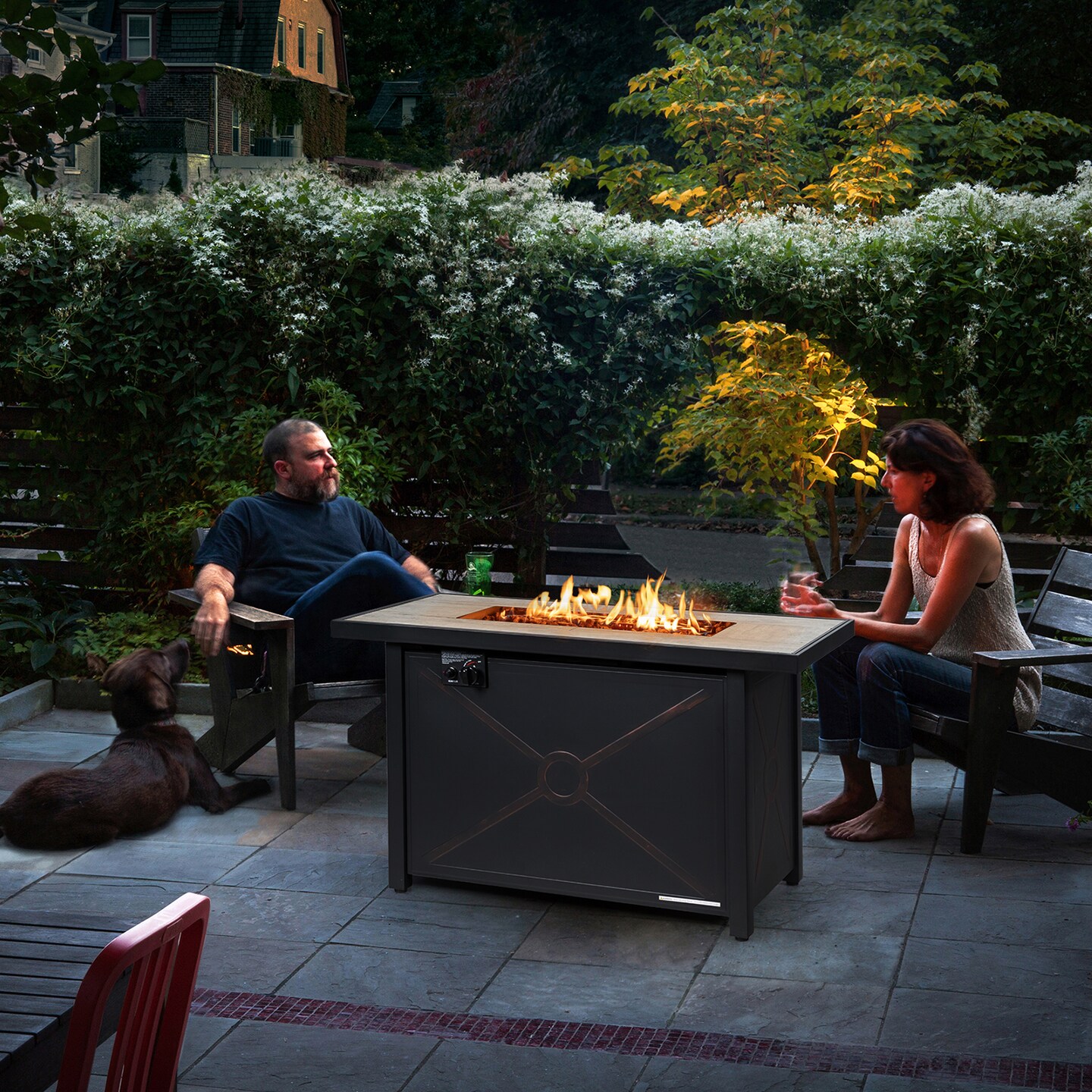 42 Inches 60 000 Btu Rectangular Propane Fire Pit Table