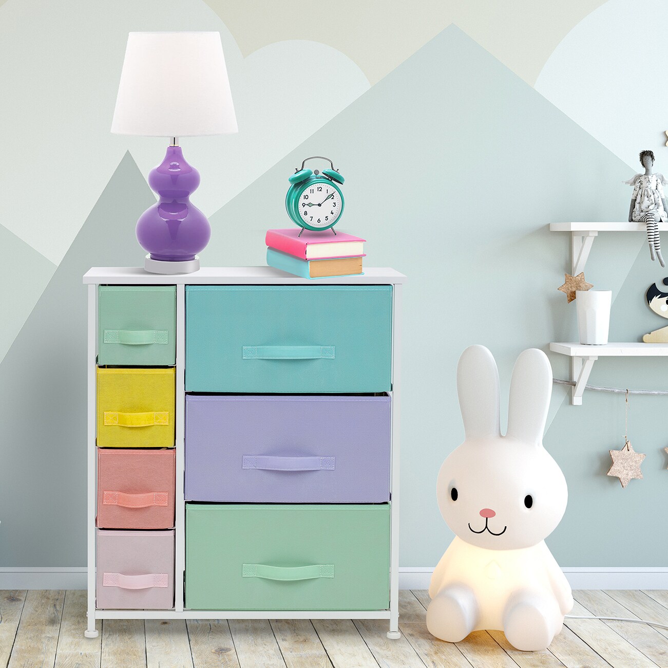 Sorbus Dresser with Drawers - Furniture Storage Tower Unit for Bedroom, Hallway, Closet, Office Organization - Steel Frame, Wood Top, Easy Pull Fabric Bins