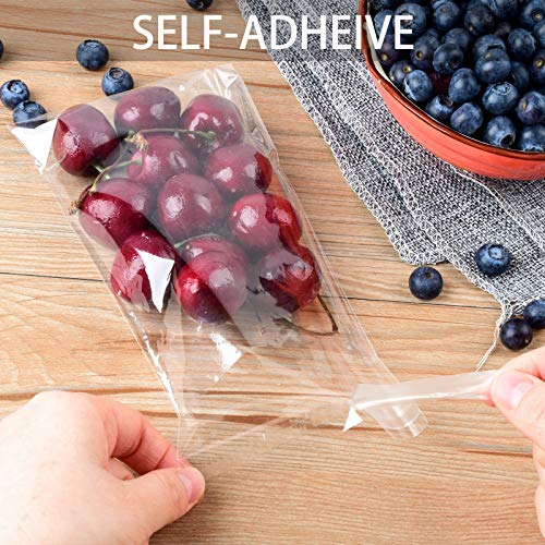 350 Pcs 4x6&#x22; Clear Cookie Bags, Self Sealing Cellophane Treat Bags, Great for Gift Giving or Party Favors Packaging, Resealable Candy, Dessert, Bakery Cello Wrapper Bags