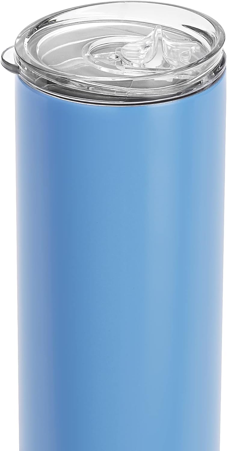 MakerFlo 20oz Skinny Powder Coated Tumbler, Stainless Steel Insulated Tumbler