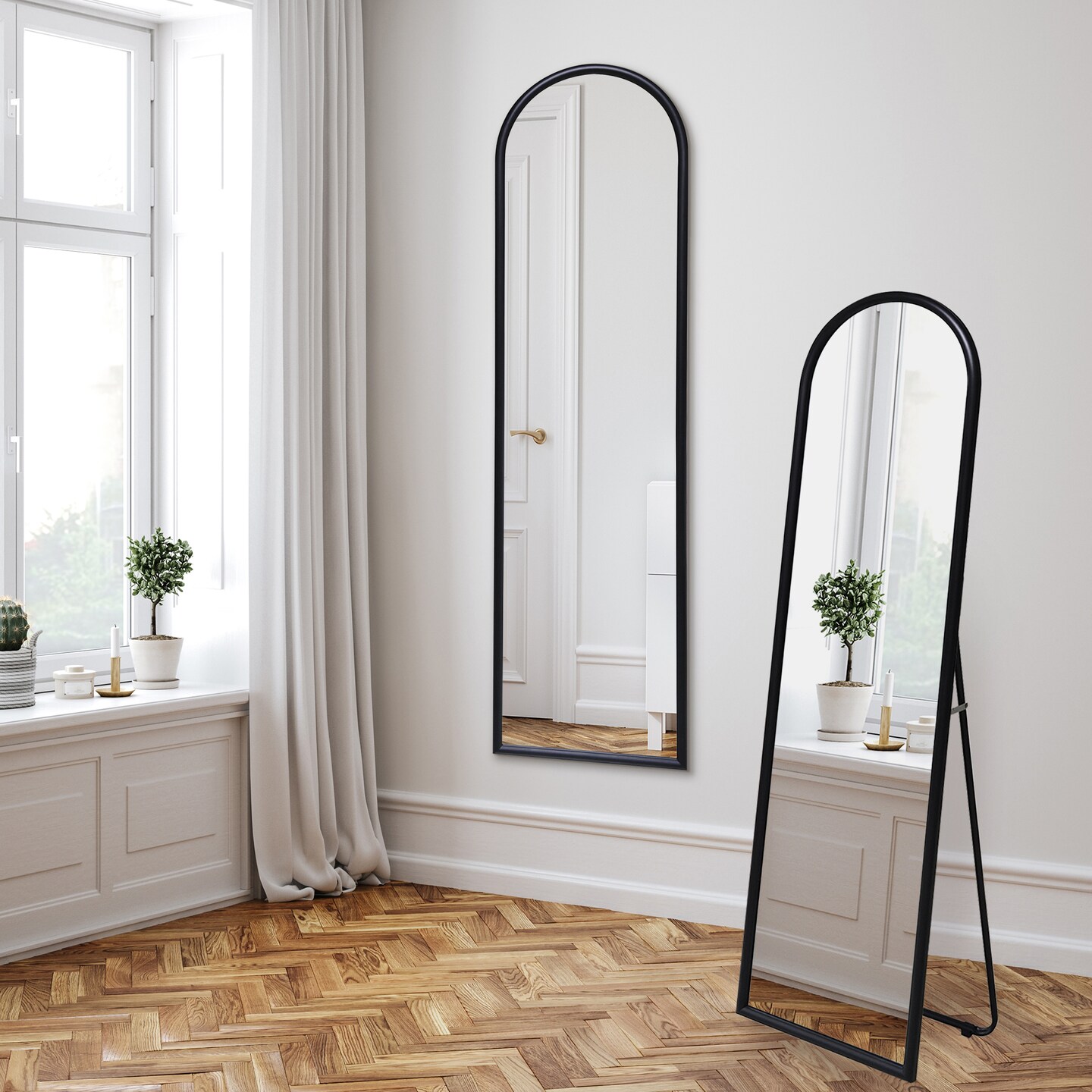 Americanflat Round Mirror - Hanging Mirror for Wall - Circle Mirror for Bathroom, Bedroom, Entryway, Living Room - Large Mirror for Wall Decor