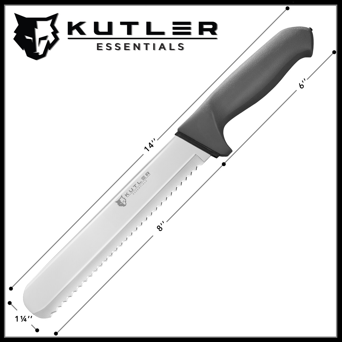 KUTLER Professional Bread Knife and Cake Slicer with Serrated Edge - Ultra-Sharp Stainless Steel Cutlery