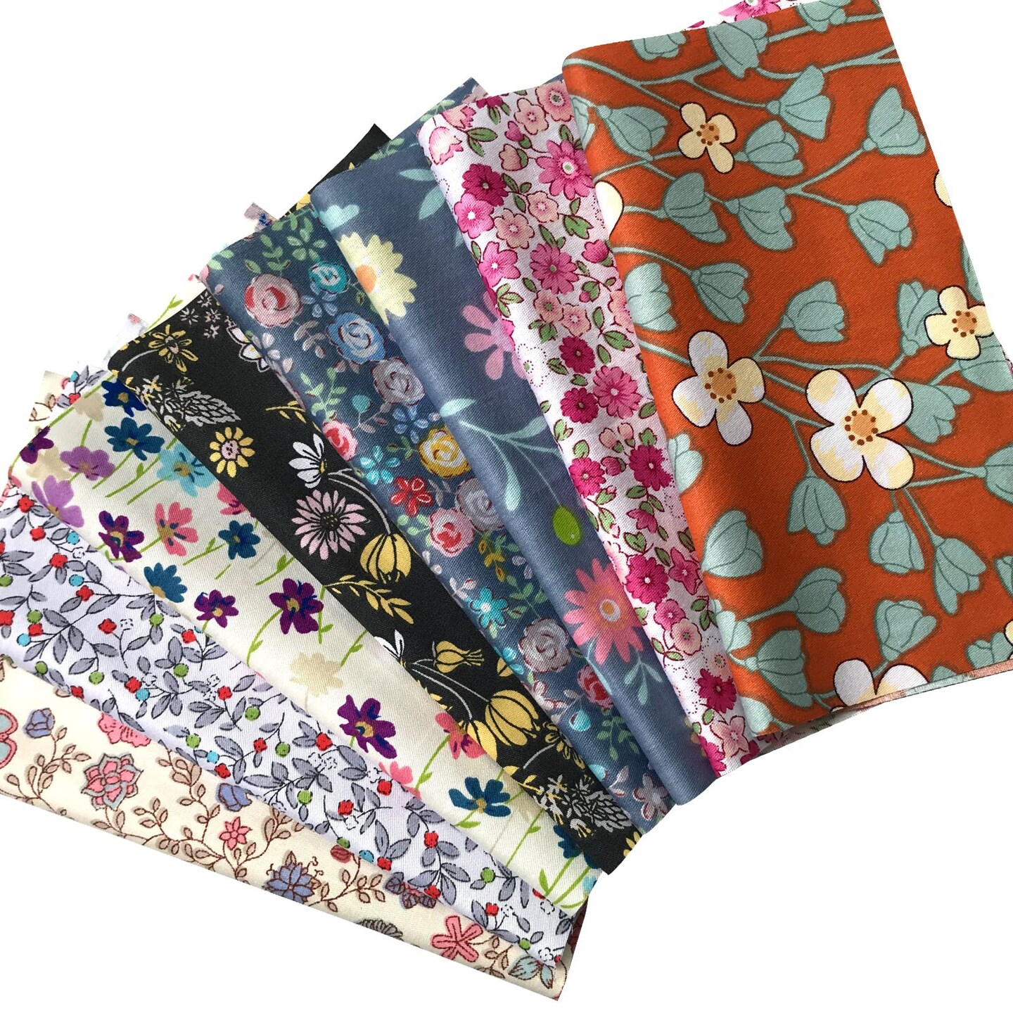 50 Piece Cotton Quilting Fabric Misscrafts 8&#x22; x 8&#x22; (20cm x 20cm) Craft Supplies Top Fat Quarter Bundles Floral Precut Fabric Square for DIY Craft Patchwork