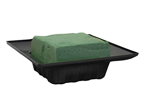 Curtis Wagner Plastics FAC-9900 Flower Arrangement Container (5-Pack) – Black, Square 5.5" x 5.5" Inside x 2.5" Depth Plastic Containers for Floral Arrangement and Wedding Centerpieces for Tables