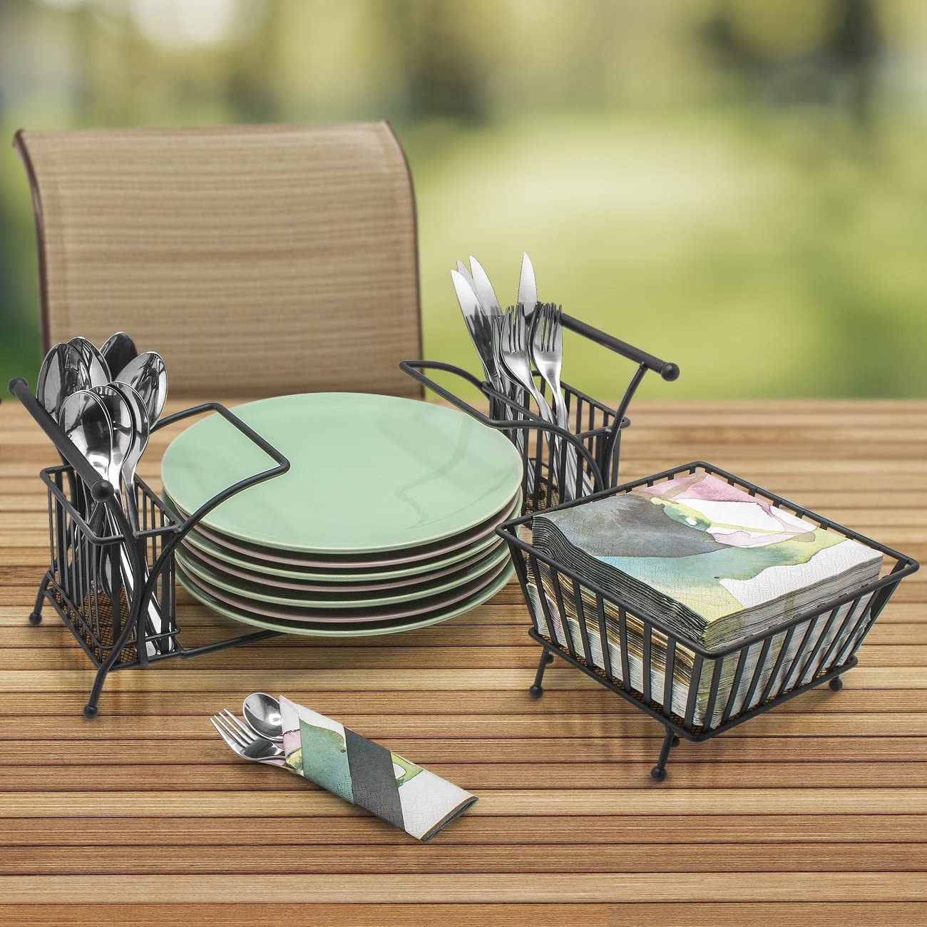 Sorbus Metal Rectangle Flatware Caddy - 2 Piece