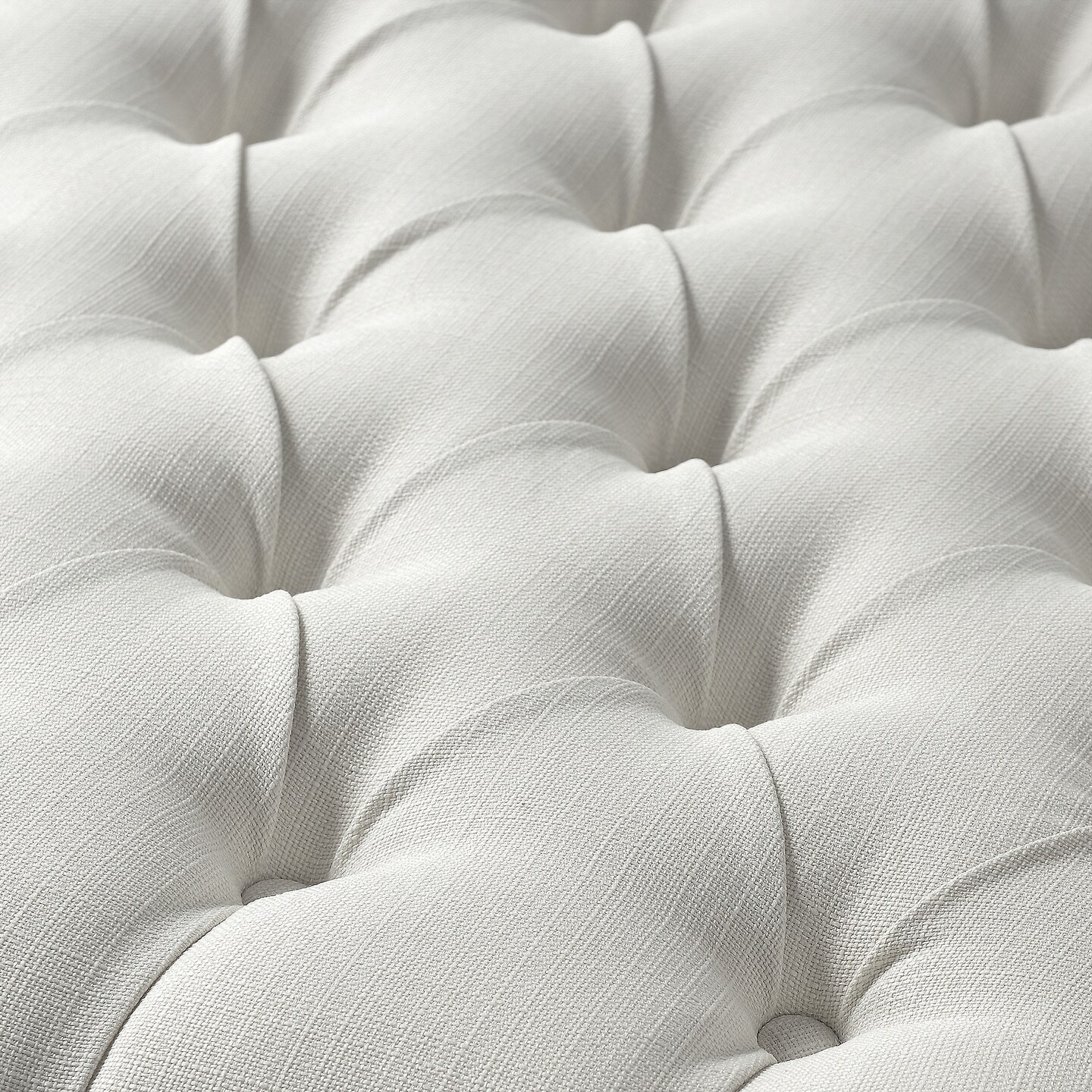 Fleur Linen/Velvet Button Tufted Clear Acrylic Side Cocktail Table Ottoman