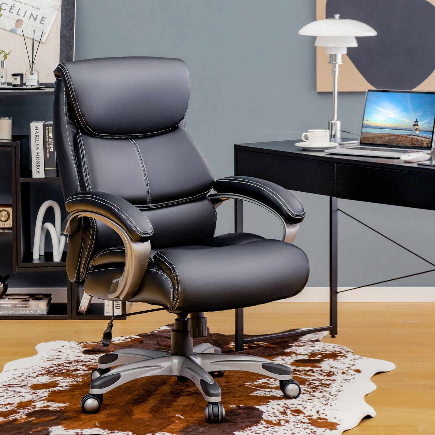 Adjustable Executive Office Recliner Chair with High Back and Lumbar Support
