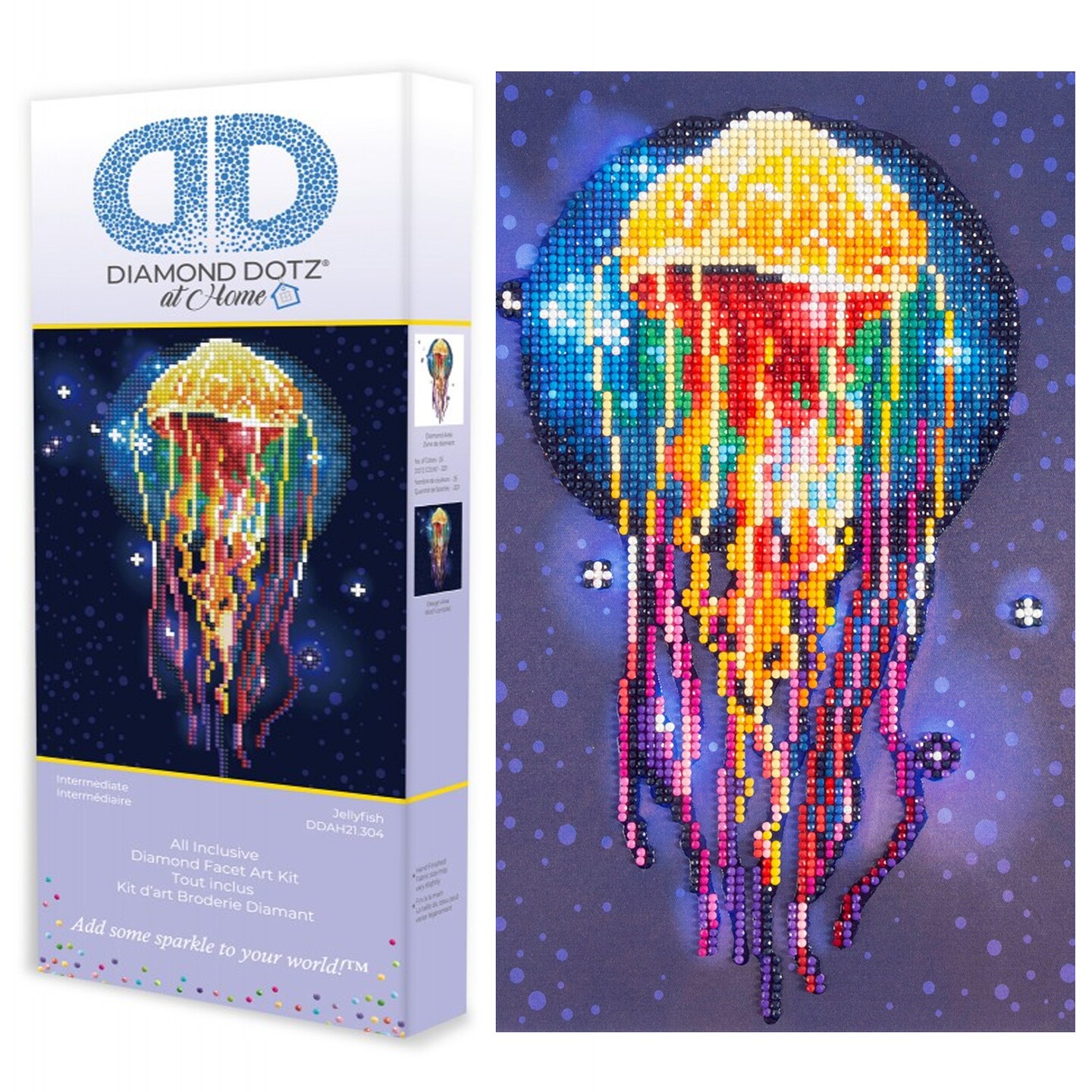 Diamond Dotz at Home Jellyfish Diamond Painting Kits for Adults - Diamond Art Kits a Relaxing Creative Craft Kit with Dotz Gems 12x12