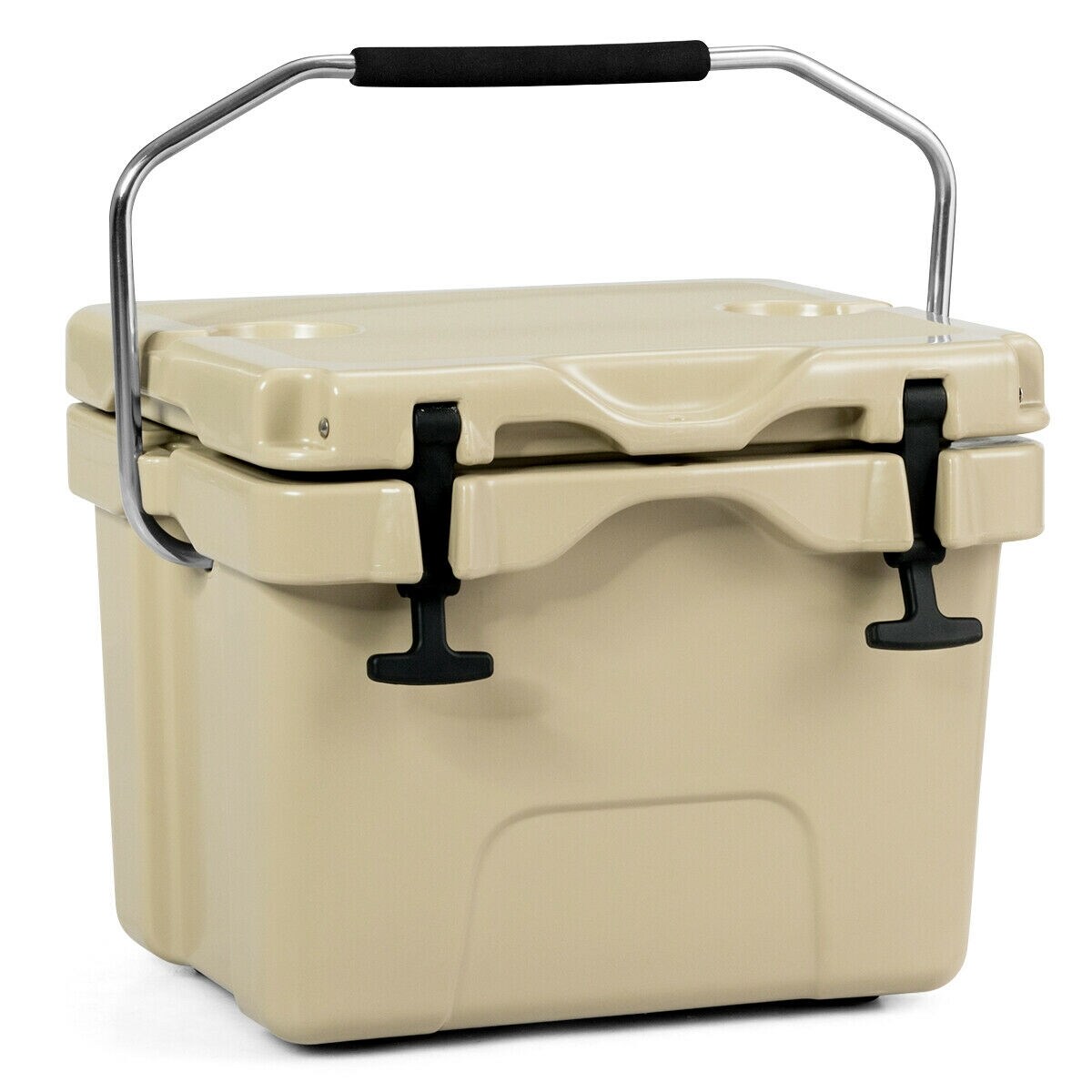 Portable 16 Quart Insulated Cooler 24 Can Capacity with Cup Holders