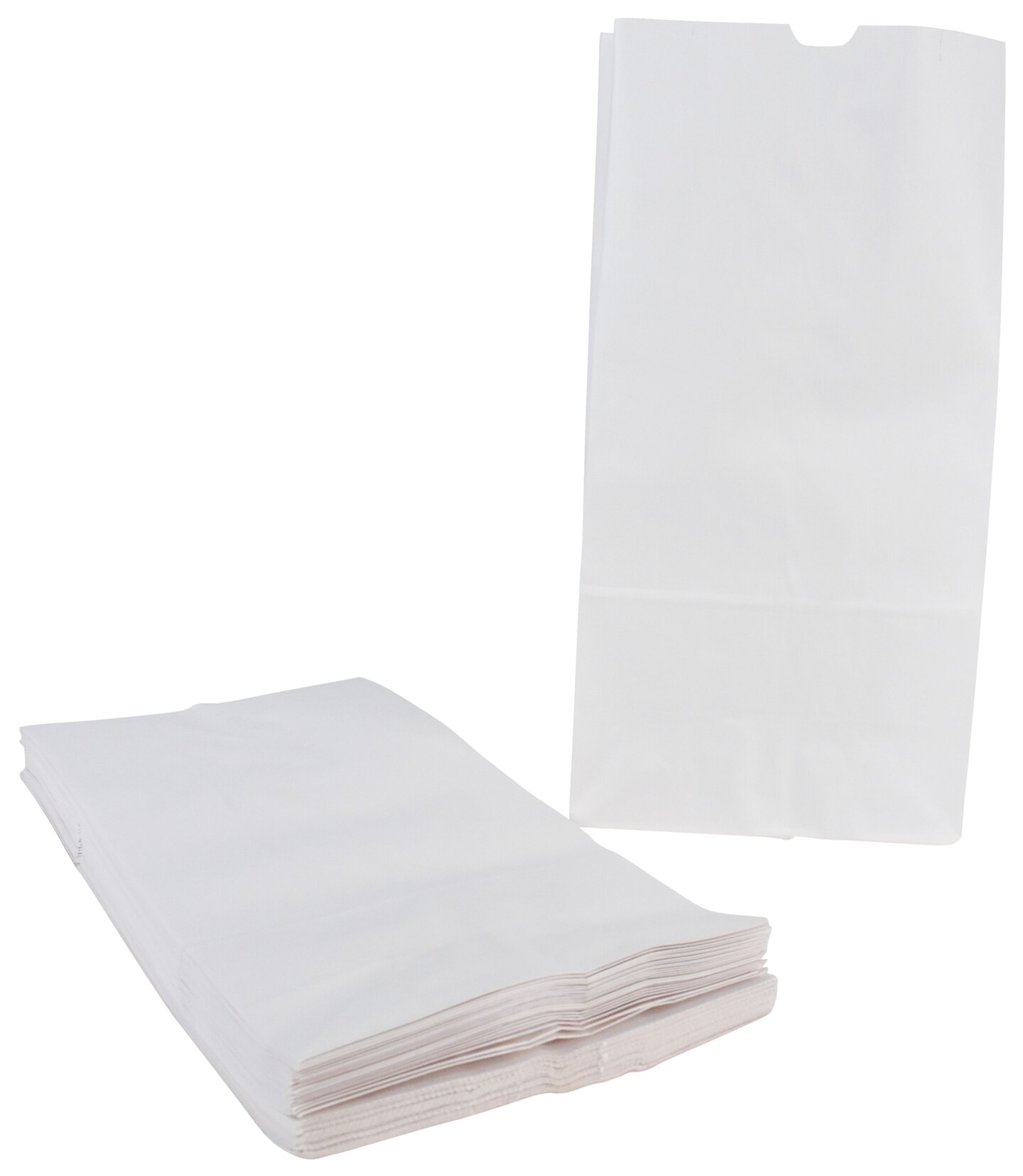 School Smart Paper Bag, Flat Bottom, 7 x 13 Inches, White, Pack of 50