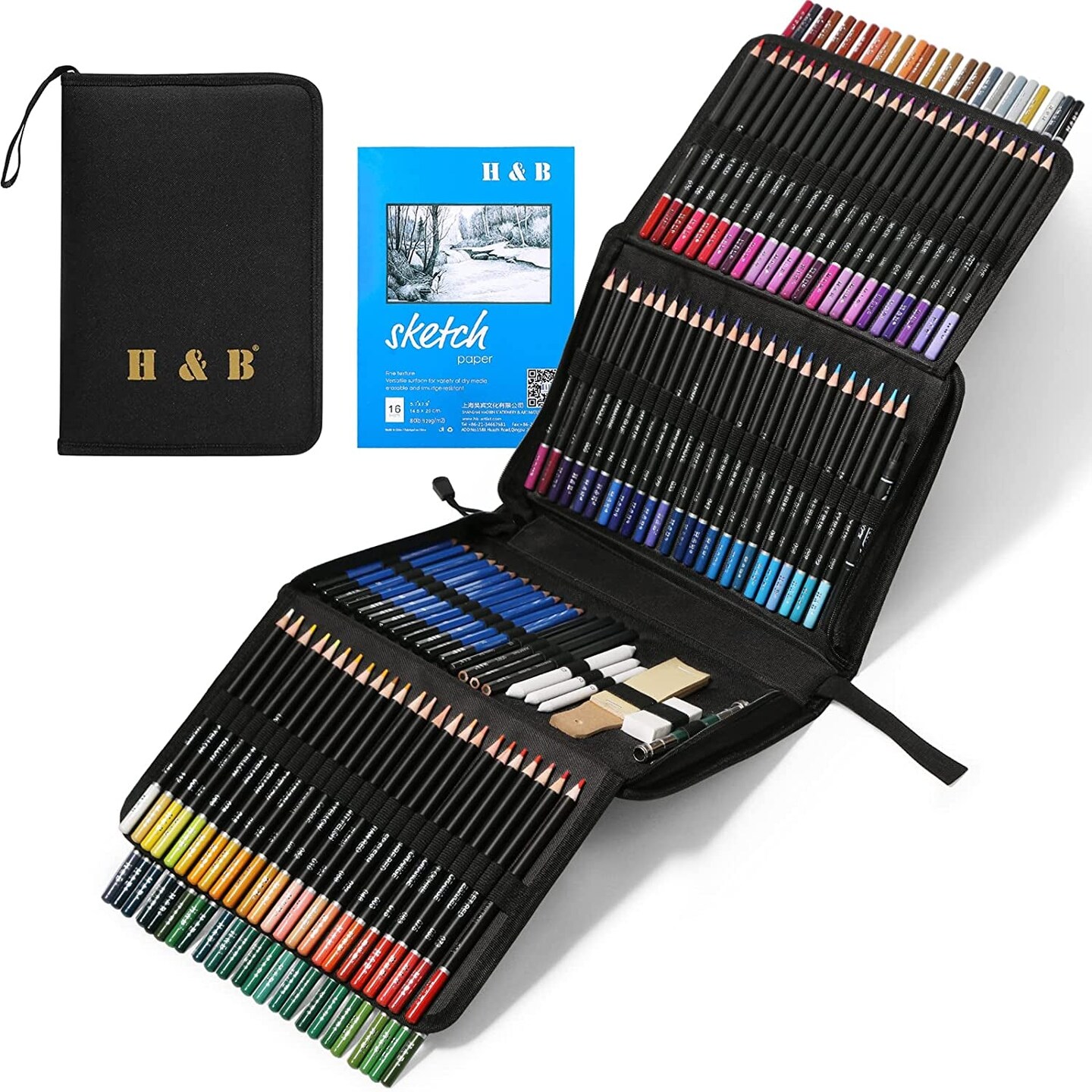 33pcs Drawing Sketching Pencil Set Artist Kit Includes Sketch Pad Graphite  Pencils Charcoal Stick Eraser Professional
