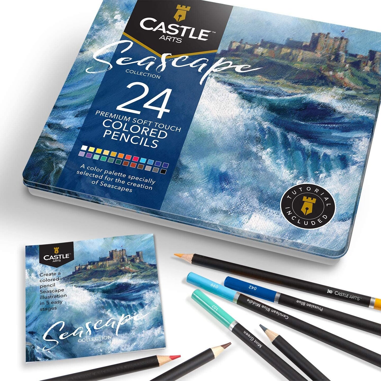 Castle Art Supplies Urban Themed 24 Colored Pencil Set in Tin Box, Other