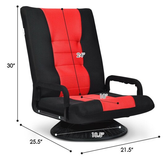6-Position Adjustable Swivel Folding Gaming Floor Chair