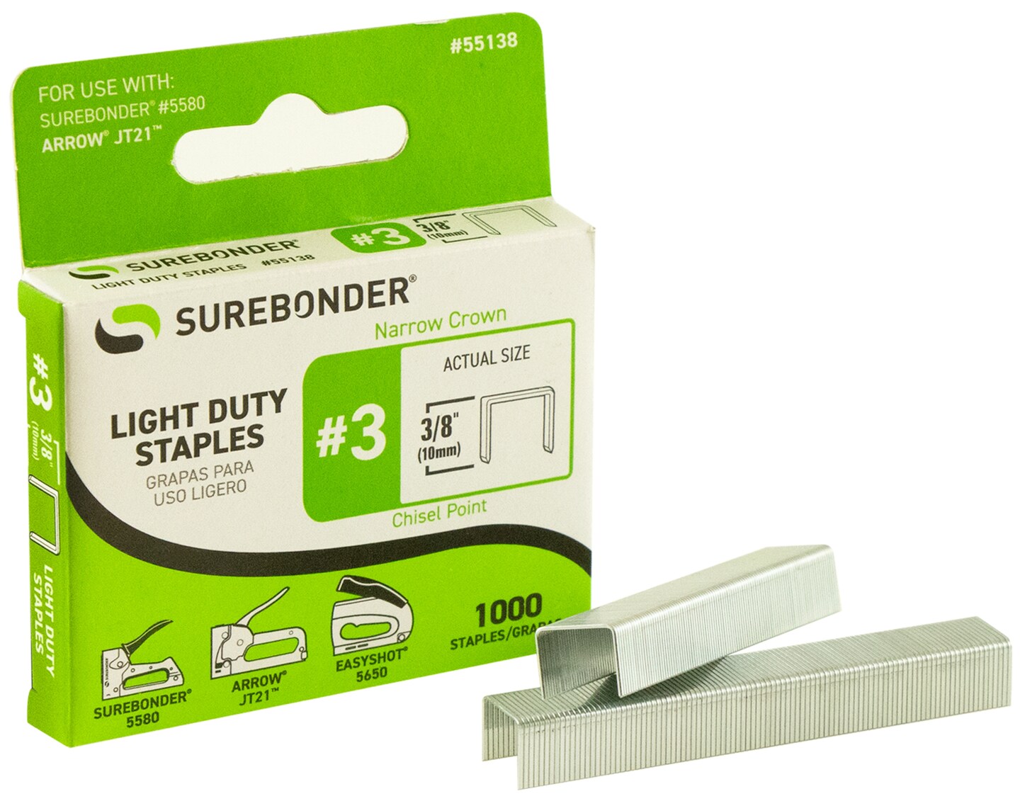 Surebonder Easy Tacker Staples 1,000/Pkg-3/8&#x22;