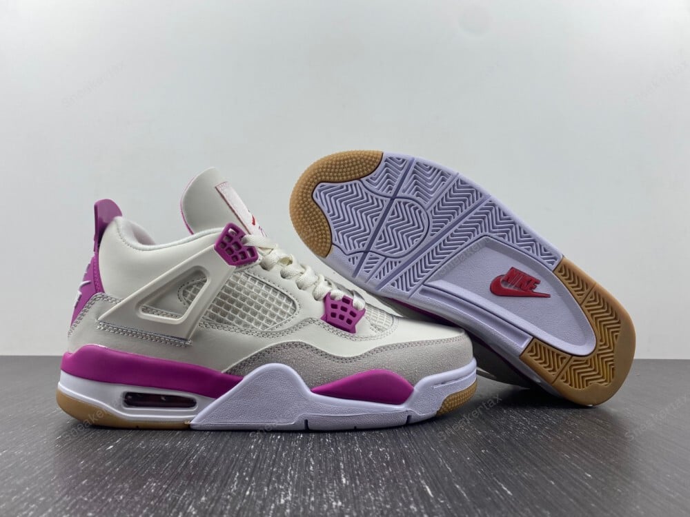 Purple white and gold jordans shop