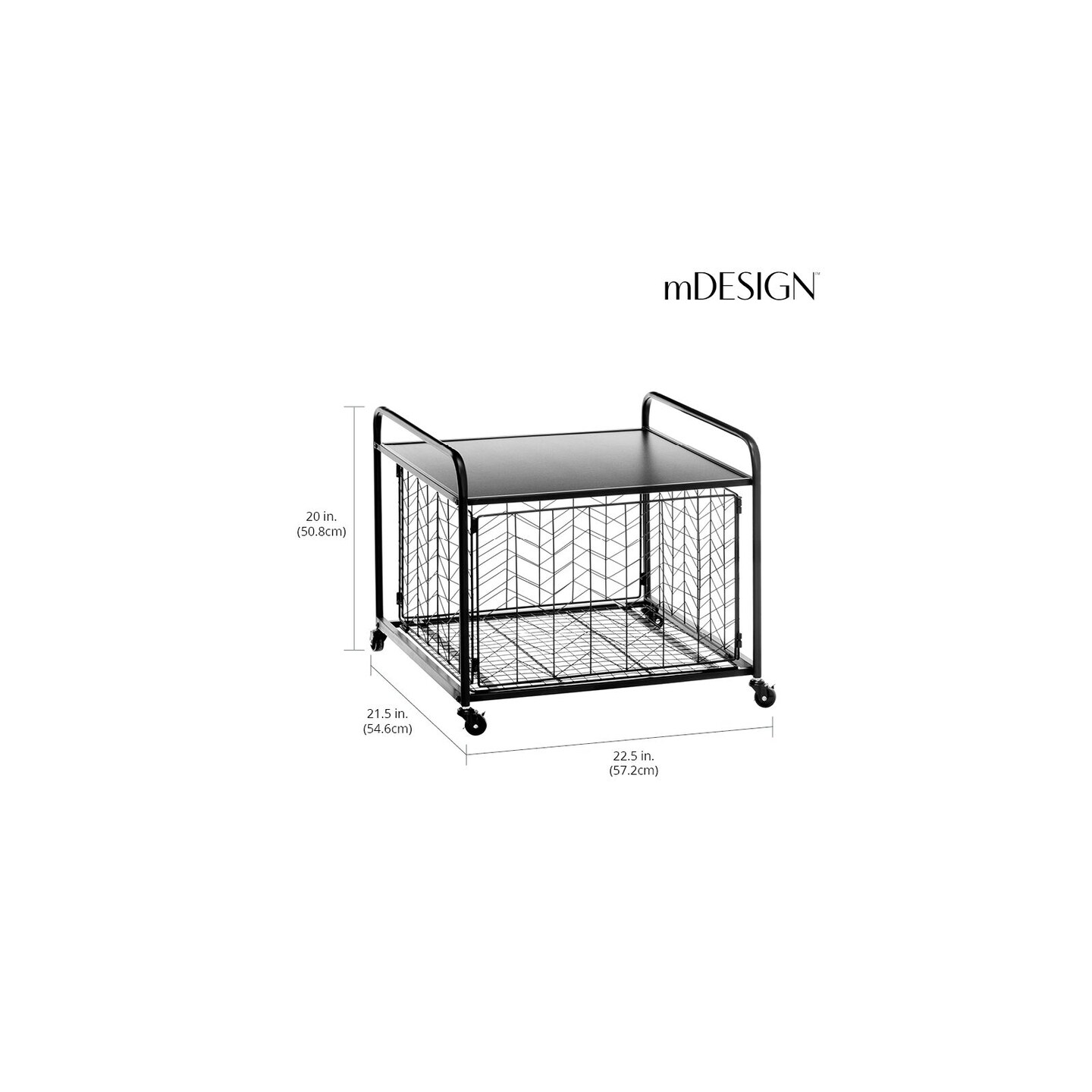 mDesign Small Portable Mini Fridge Storage Cart with Wheels and Handles