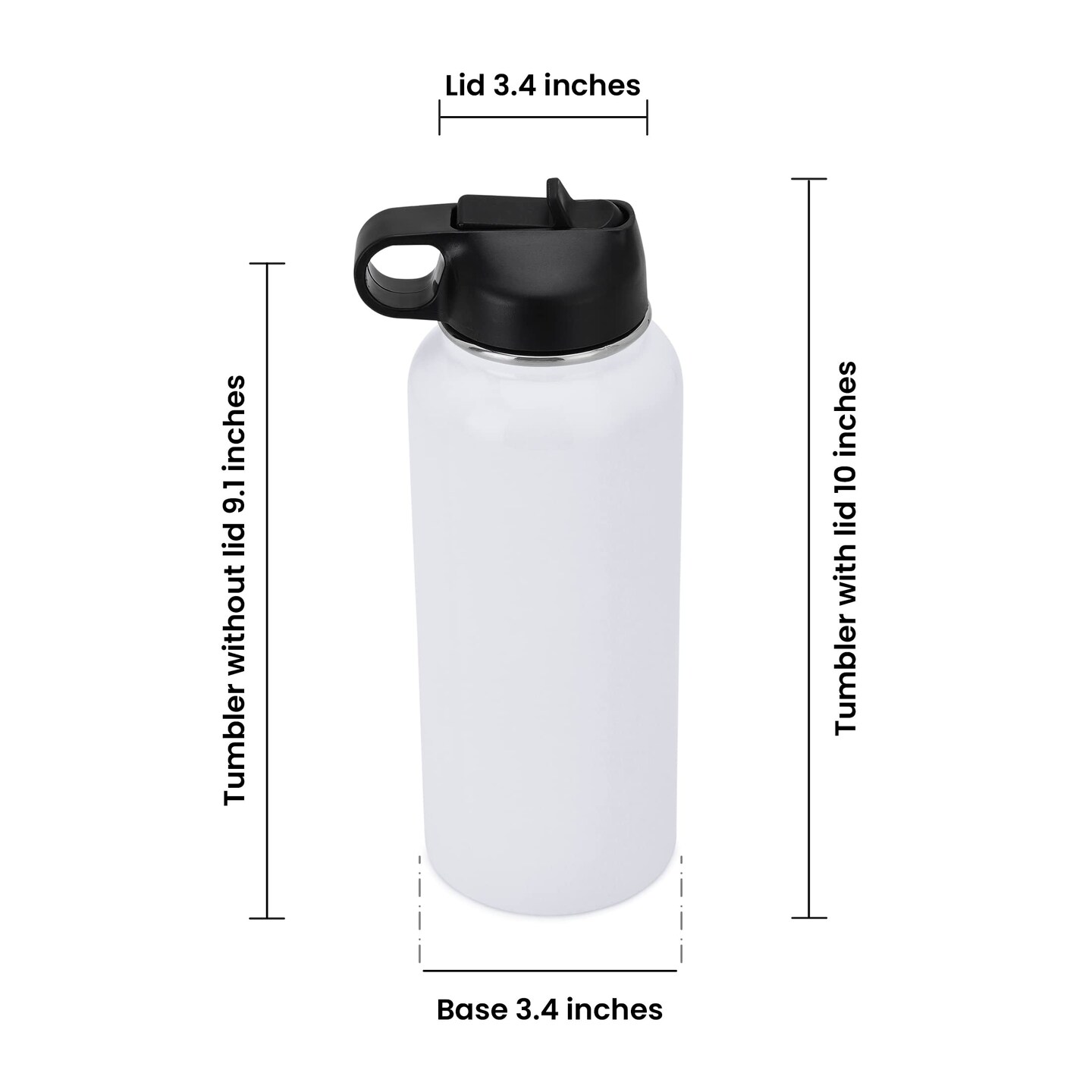Makerflo 25 Pack 32 Oz Hydro Sublimation Blank Tumbler with Splash Proof Lid & Straw, DIY Gifts